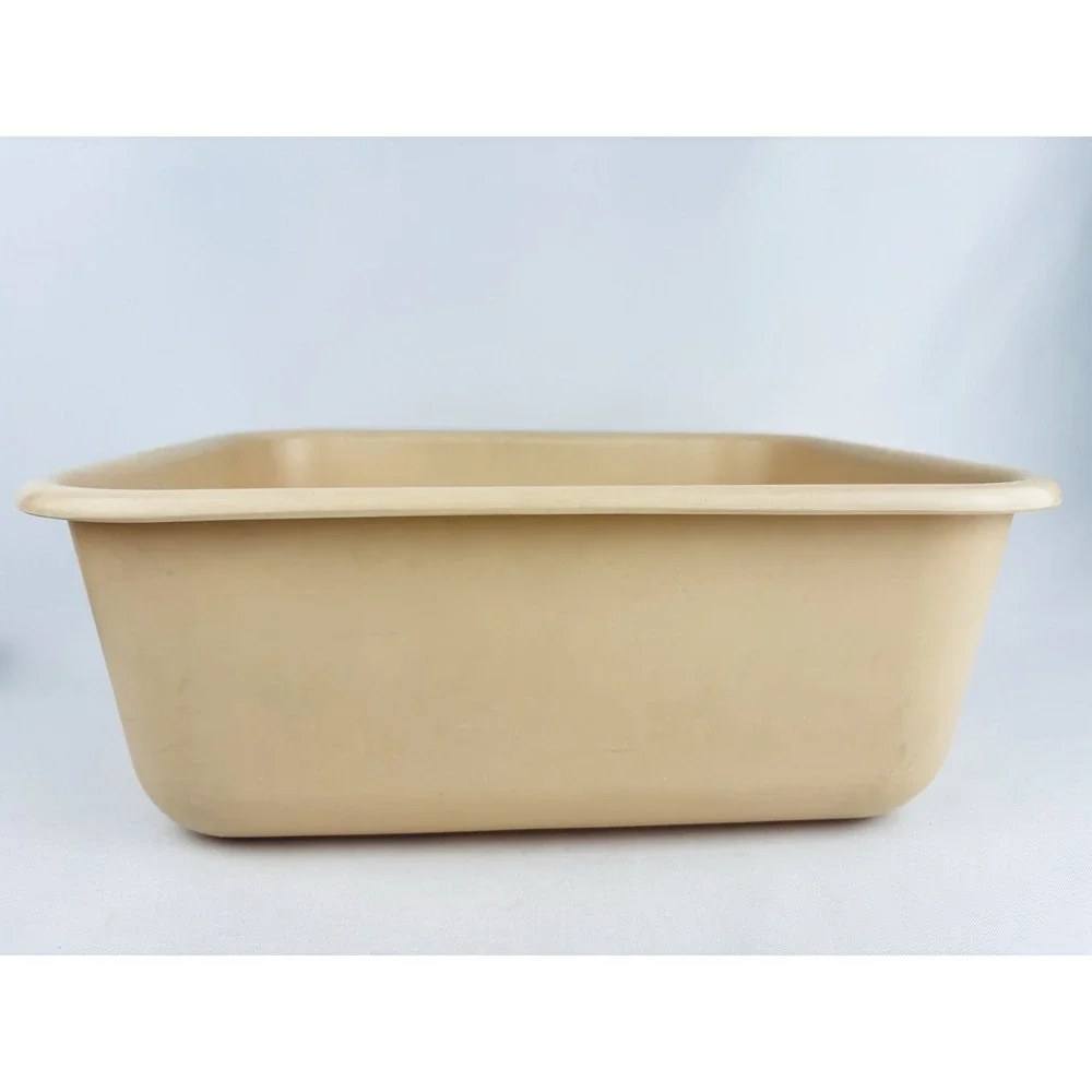 Vintage‎ Rubbermaid Almond Plastic Dish Pan Container 2951 5 Beige Tan